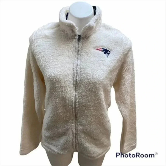 Juniors Cream Carolina Panthers Intercepting Teddy Sherpa Full-Zip Jacket - Picture 2 of 11